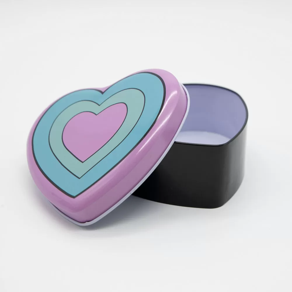 Trippy Hearts Heart-Shaped Metal Tin