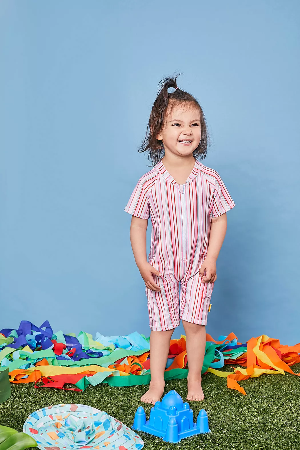 Tyoub Kids Short Sleeve Explorer UPF50  Sunsuit Gelato Stripe