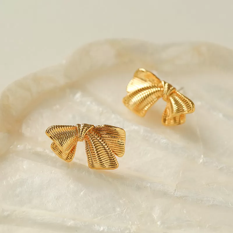 Vintage Ribbon Bow-Knot Ear Studs Earring