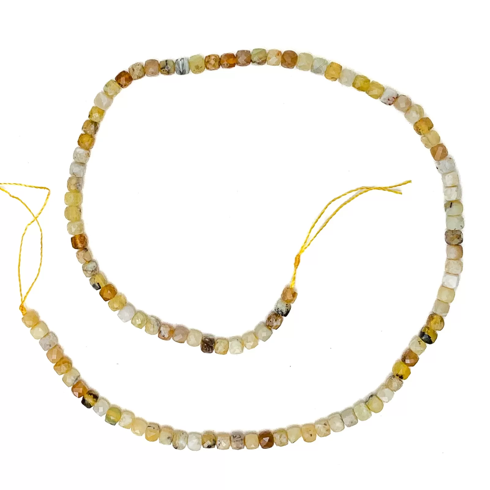 Yellow Opal 4mm Faceted Cubes Bead Strand