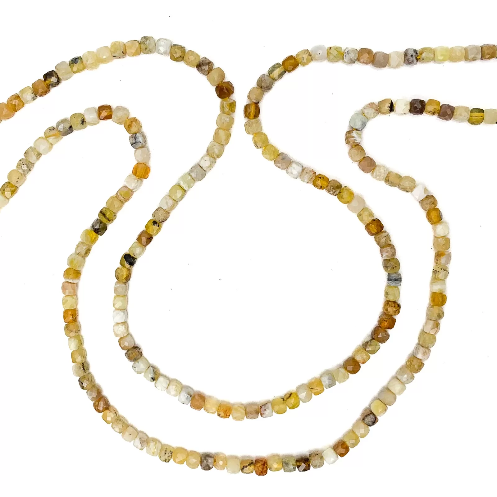 Yellow Opal 4mm Faceted Cubes Bead Strand