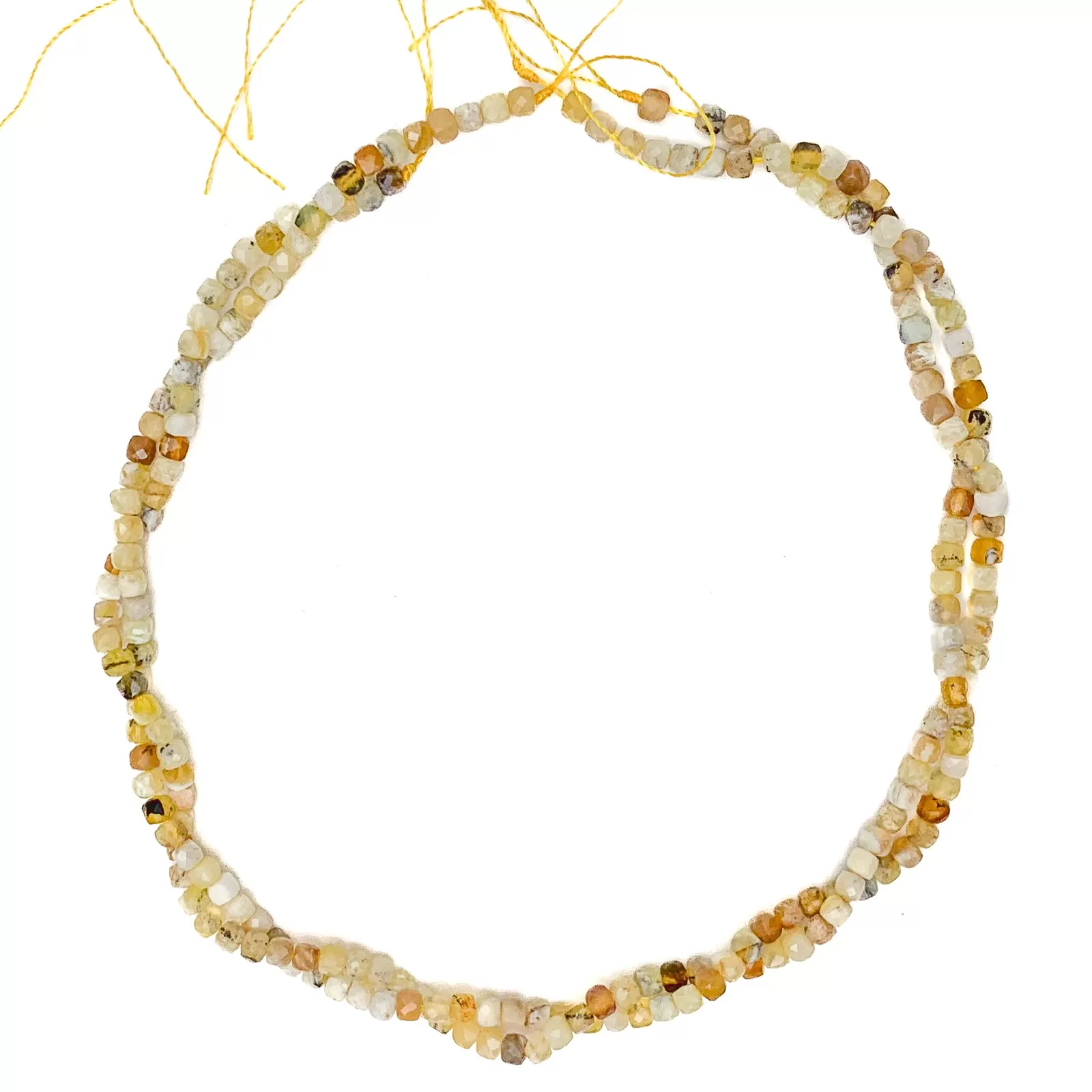 Yellow Opal 4mm Faceted Cubes Bead Strand