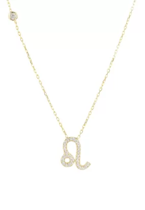 Zodiac Star Sign Pendant Necklace Gold Leo